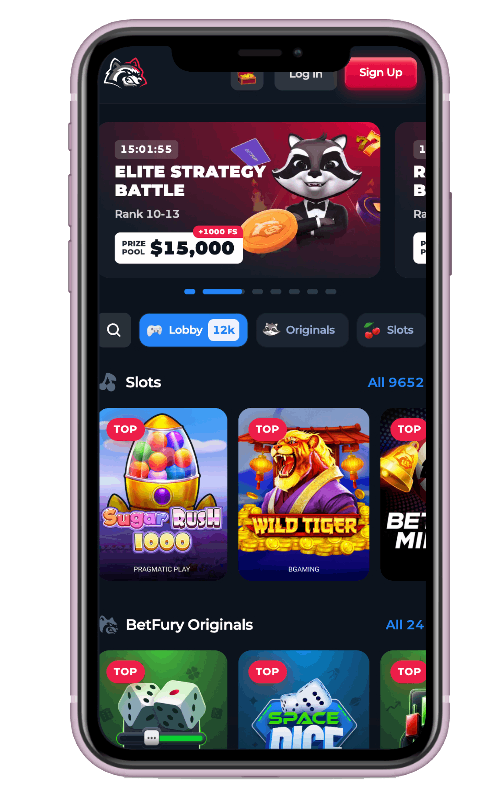 Tela mobile de apostas esportivas BetFury